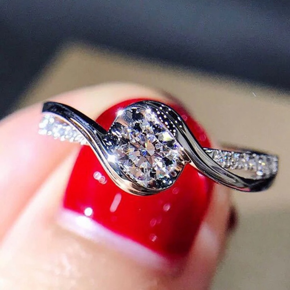 Cubic Zircon Rhinestone Rings - Picture 4 of 5